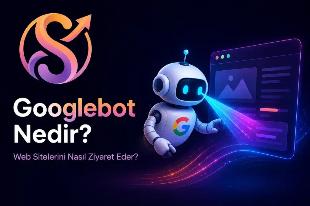Googlebot'un bir web sitesini taramasını gösteren, Googlebot nedir ve web sitelerini nasıl ziyaret eder sorusunu açıklayan SEOlab365 görseli